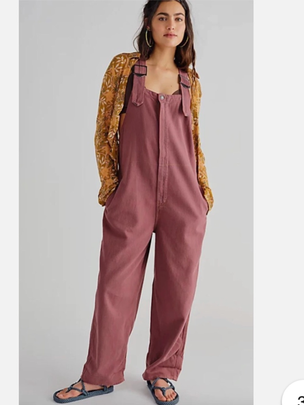 FREE PEOPLE WE THE FREE GARNET ROYALE HUNTER OVERALLS JUMPSUIT SZ M